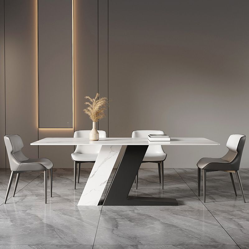 Modern Sintered Stone Top Dining Set Rectangle 1/4/5/7 Pieces Dining Table with Chairs