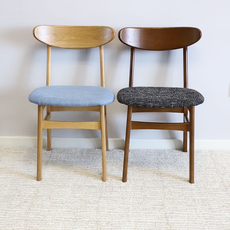 Contemporary Style Wood Side Dining Chairs Open Back Dining Armless Chairs