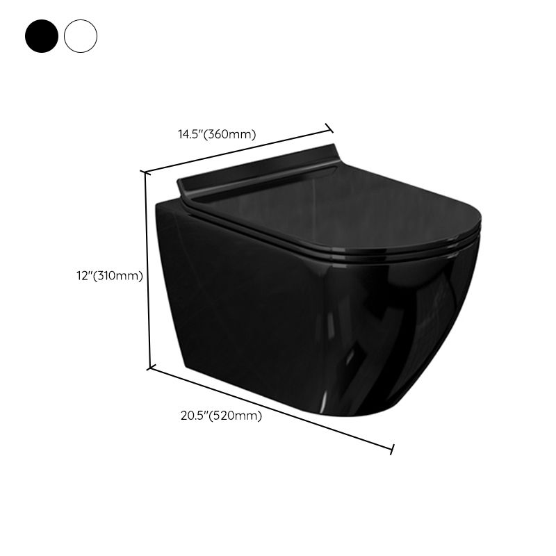 Wall Mount All-In-One Toilet Bowl Porcelain Contemporary Flush Toilet