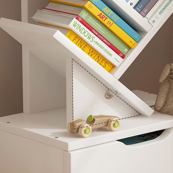 Multiple Colors Modern Style Bookshelf Wood Bookcase for Home