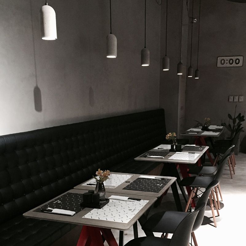 Lámpara colgante gris de cemento simple y simple para la sala de estar para la sala de estar