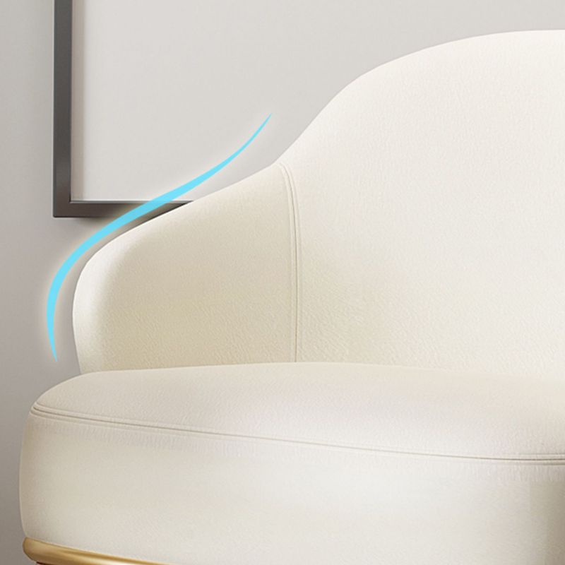 Contemporary Bonded Leather Arms Included Basic Four Leg Armchair