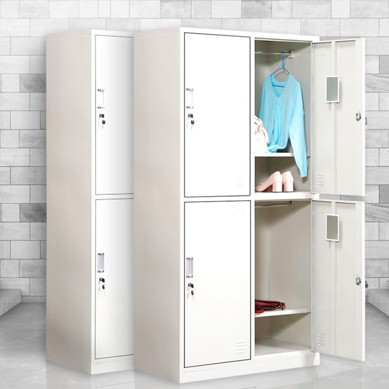 Steel White Storage Cabinet with Hinged Door Modern Cabinet for Bathroom