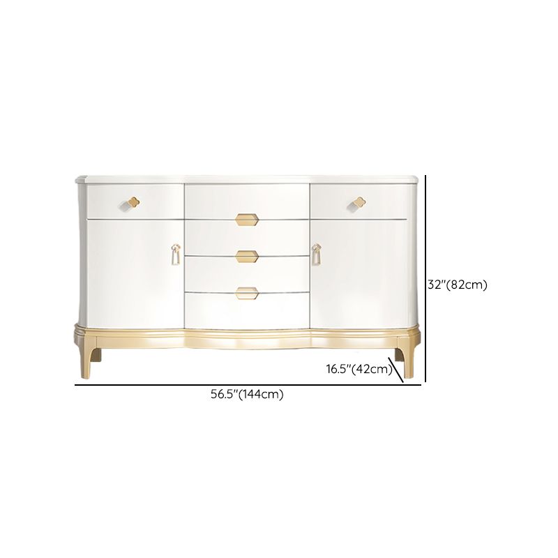 Classic Glam Horizontal Double Dresser Rubber Wood Storage Chest Dresser for Bedroom