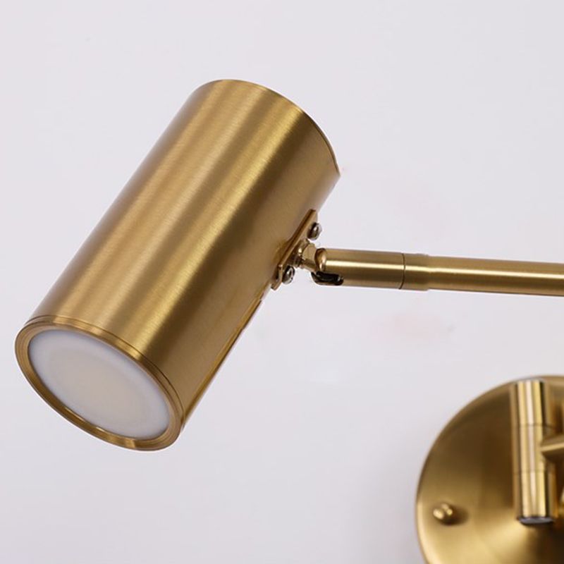 Metal Swing Arm Wall Lighting Modern Style 1-Light Sconce Lamp with Aluminum Shade