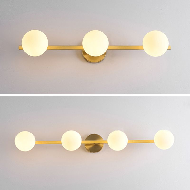 Industrial Golden Light Glass Globe Shaded Bath Vanity Lighting for Bathroom