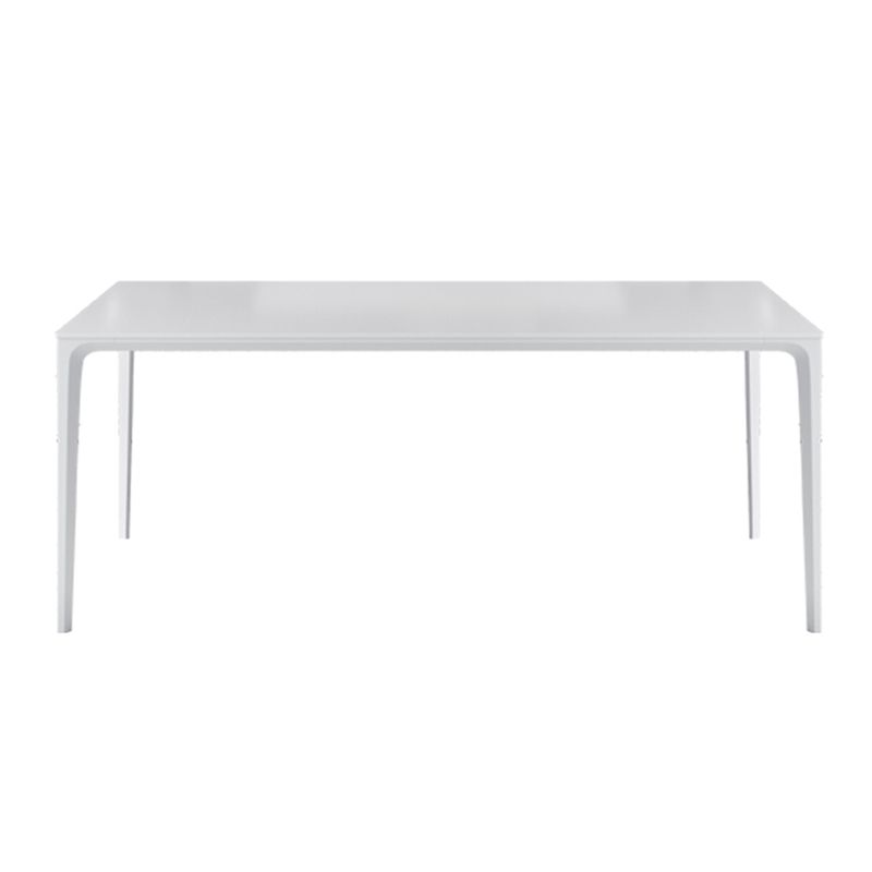 Table à manger standard de forme de rectangle simple blanc avec une base de 4 jambes avec une base de 4 jambes