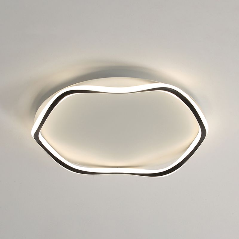 Contemporary Round Flush Light Metal 1 Light Flush Mount Lighting for Bedroom