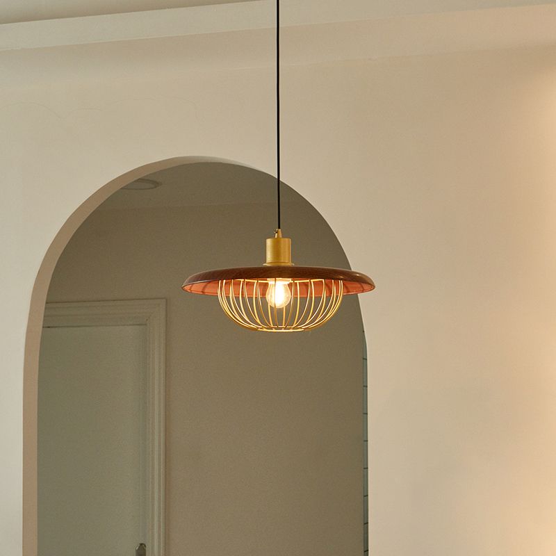 Hanging Light Fixture Modern 1-Light Suspension Pendant Lamp with Metal Shade for Restaurant