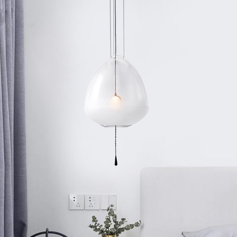 Elliptische Nachtheizbeleuchtung klare gefrostete Glas 1-Kopf-einfache Deckenhängung Lampe