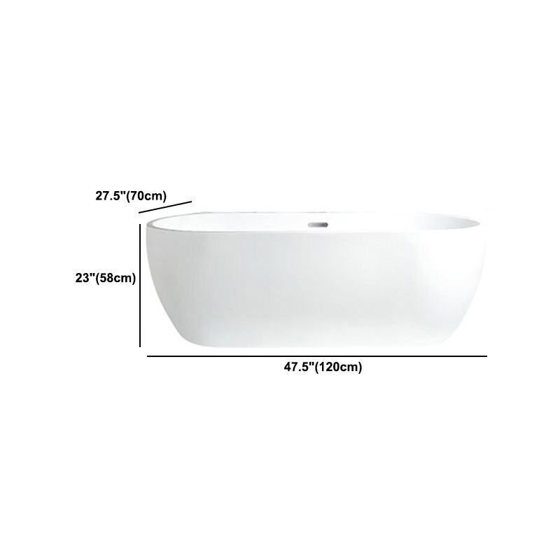 Modern White Acrylic Bath Tub Oval Freestanding Bathtub for Home