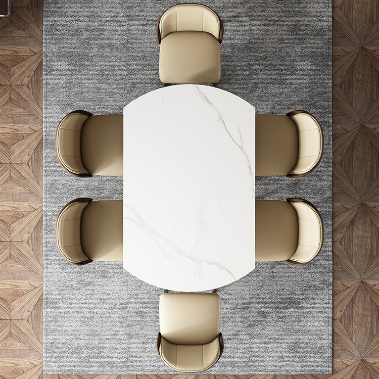 Glam Style Sintered Stone Dining Set Round 1/2/3/5/6/7/9 Pieces Dining Set for Home Use