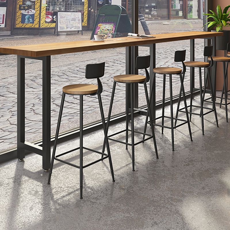 Modern 1/7 Pieces Bar Table Set Rectangle Wood Counter Table with High Stools for Bar