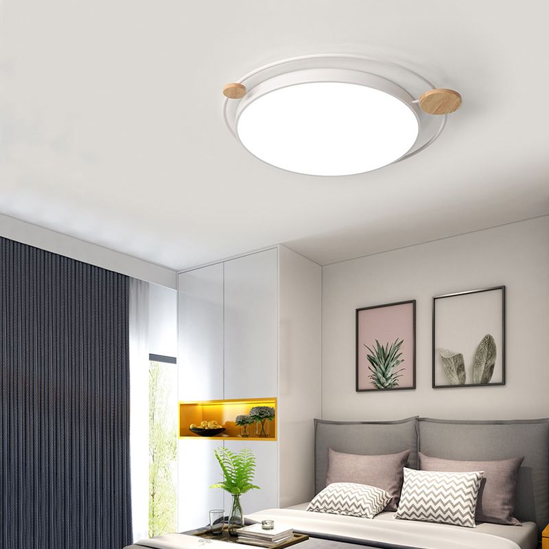 Modernistisch rond plafondgemonteerd licht acryl 16"/19,5"/23,5" W LED slaapkamer grijs/wit inbouwlicht in natuurlijk/3 kleuren licht
