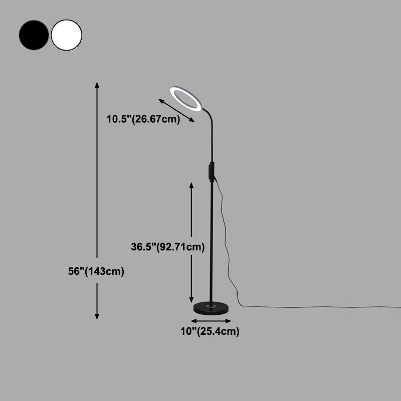 Modern Circle Shade Floor Lamp Metal 56" High LED Floor Light for Living Room