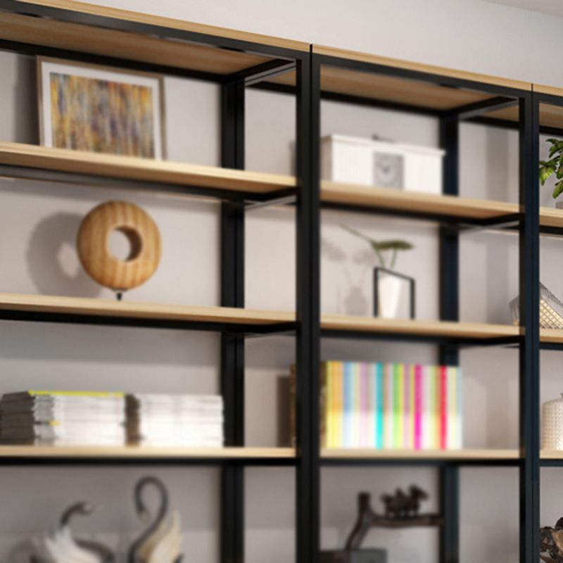 Metal Etagere Bookcase Industrial Open Back Book Shelf with Shelves for Office and Home