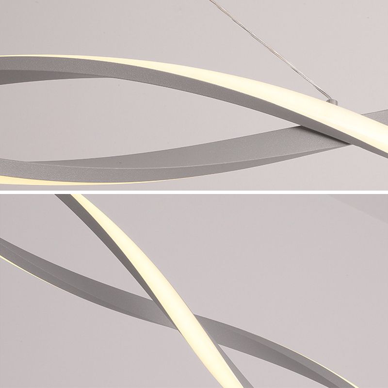 Minimalist LED Island Light Nordic Style Winding Lines Suspension Lighting Fixture for Kitchen Bar