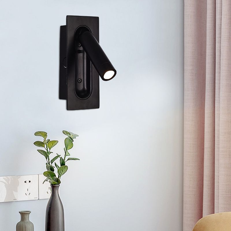 Schwarz 1-Licht-LED-Wandleuchten im modernen prägnanten Aluminium rechteckig Wandlicht mit Acrylschatten