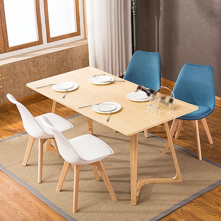 Sedia da pranzo in plastica moderna di faggio solido faggio, sedia da pranzo in plastica