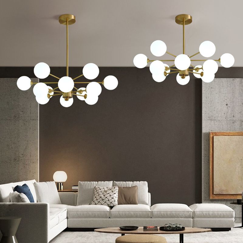 Sala da pranzo Apparecchi di illuminazione a sospensione Nordic Luce a soffitto in vetro bianco globale