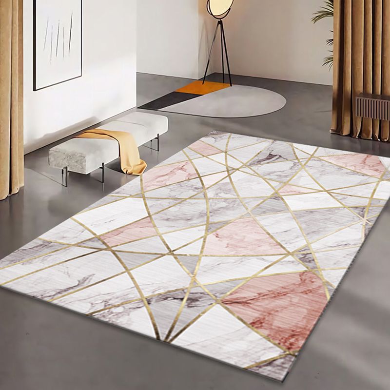 Contemporary Artistic Indoor Rug Luxury Individuality Area Carpet Polyester Non-Slip Backing Rug for Home Decor