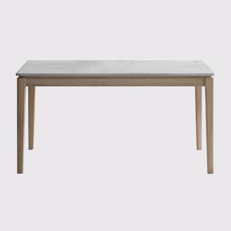 Witte bovenste eettafel Moderne vaste houten eettafel met 4 houten benen
