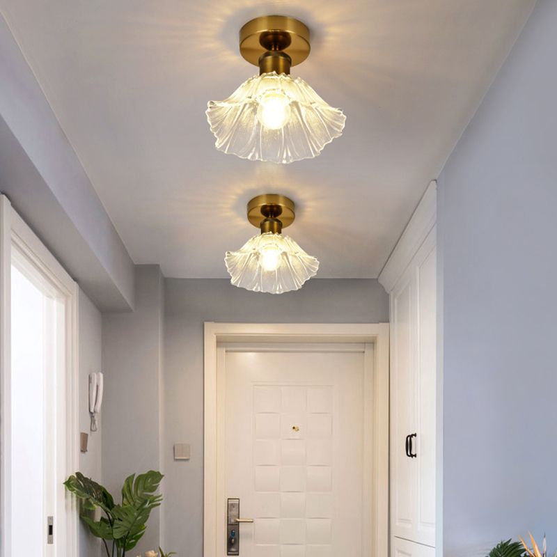 Modern Ceiling Lamp Creative Flush Mount Light Fixture with Glass Shade for Aisle Room