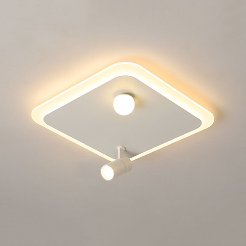 White Flush Mount Ceiling Light LED Ceiling Lamp Fixture with Spotlights for Bedroom