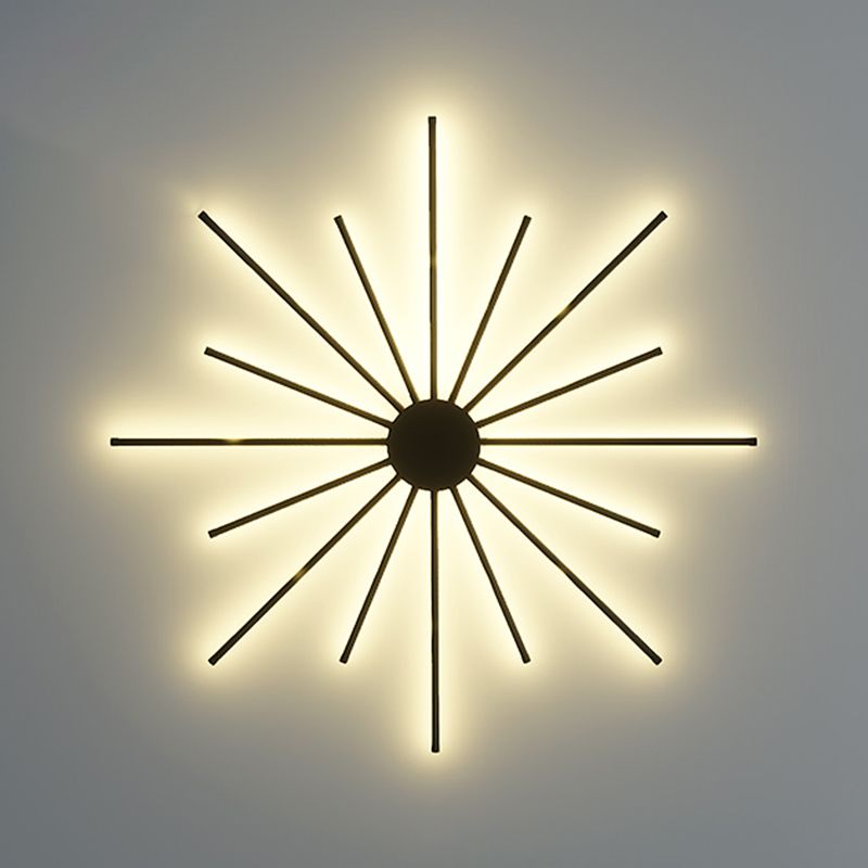 Postmodern Metal Black Wall Sconce Multi Light Led Wall Mounted Light for Bedroom