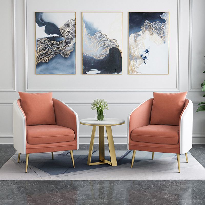 Contemporary Sloped Arm Standard Sofa Tight Back Leather/Velvet Sofa