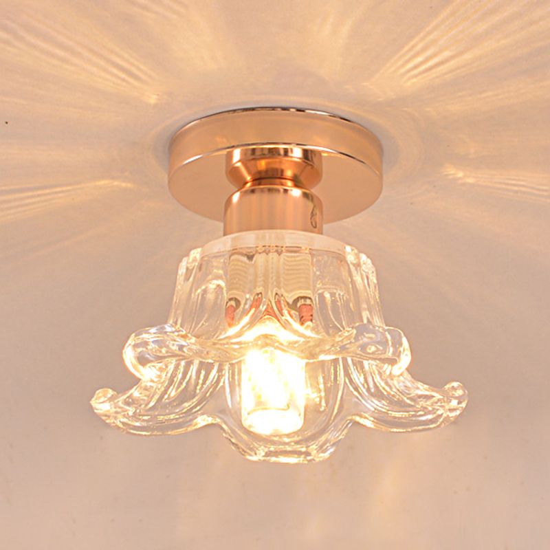 Glass Geometric Flush Mount Lights Modern Style 1 Light Flush Mount Lamp