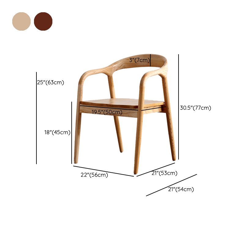 Solid Wood Dining Chairs Nordic Style Open Back Dining Chair