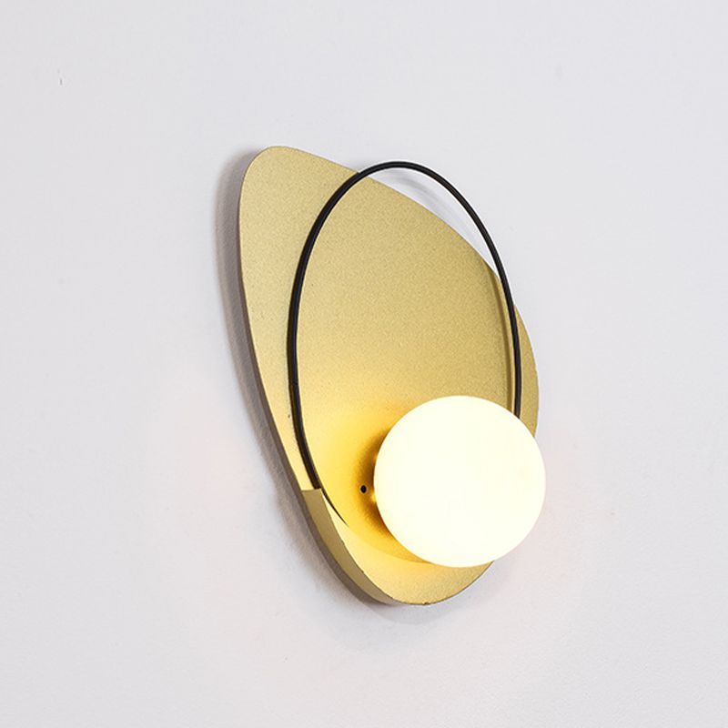 Modern Style Ball Shade Wall Sconce Metal 1 Light Sconces for Bedroom