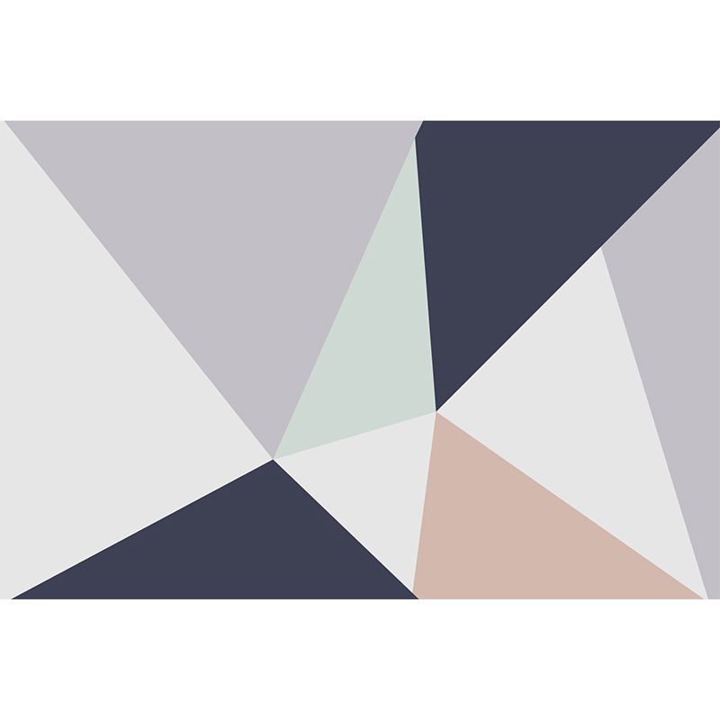 Triangle Patterned Mural Decal Grey-Blue Mid Century Wall Covering for Living Room