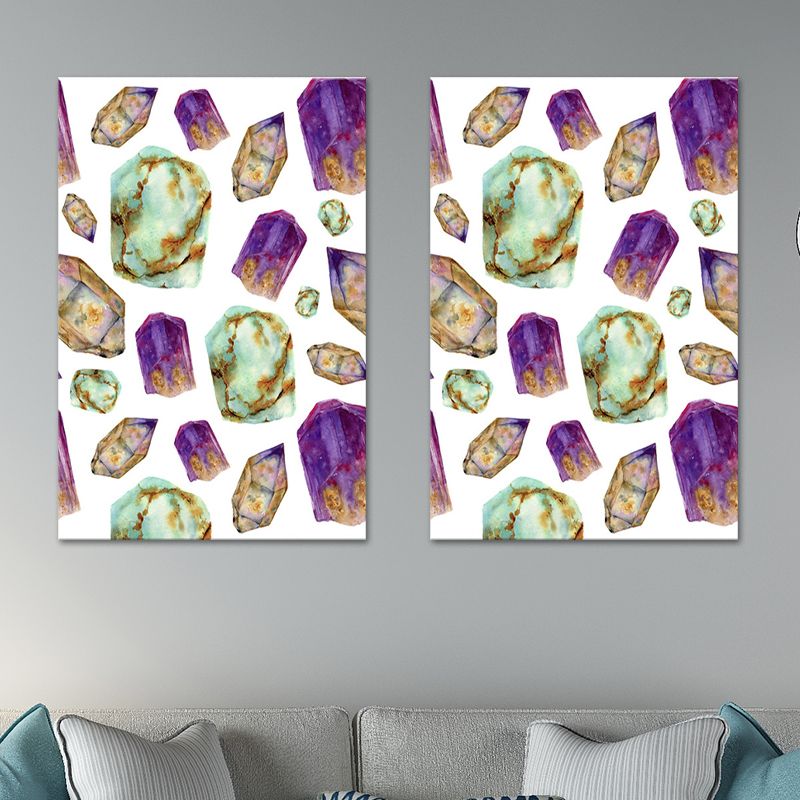 Agate Canvas Wall Art for Home Geometric Painting in Multi-Color, Texture-Surface