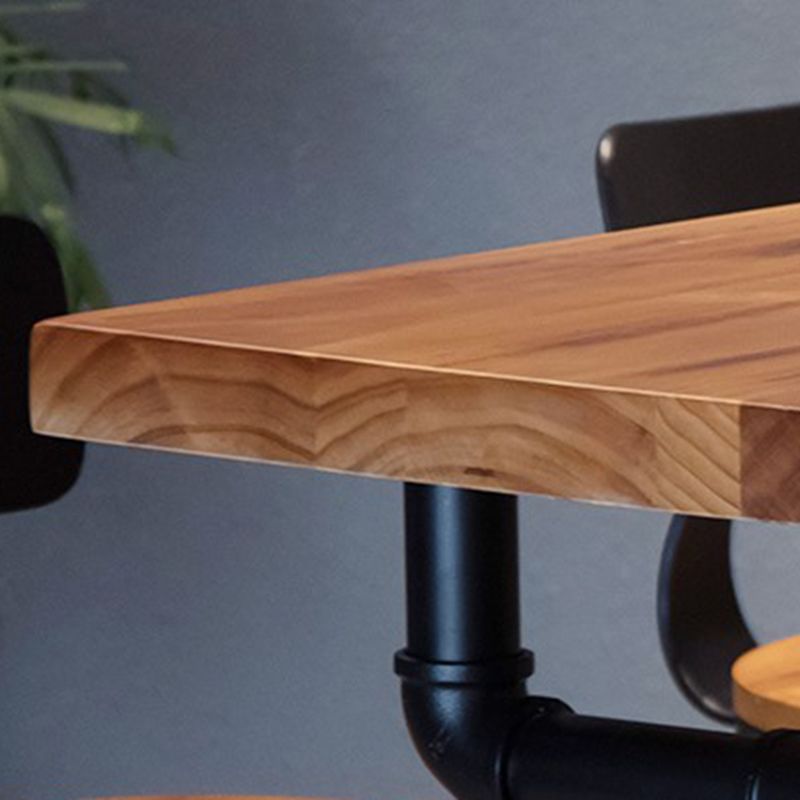 Modern Pub Height Dining Table Iron Solid Wood Pub Table for Living Room