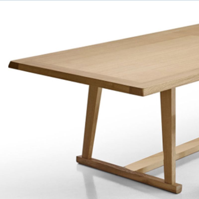 Mesa moderna de madera sólida para mesa de comedor rectangular de restaurantes con base de caballete