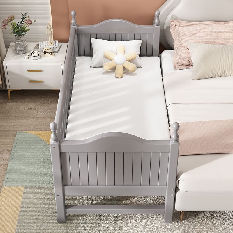 Scandinavian Washed Natural Baby Crib Solid Wood with Guardrail