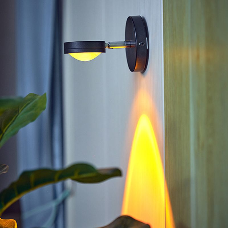 Moderne stijl Ronde gevormde LED-wandlamp metalen 1-licht wandverlichtingsideeën