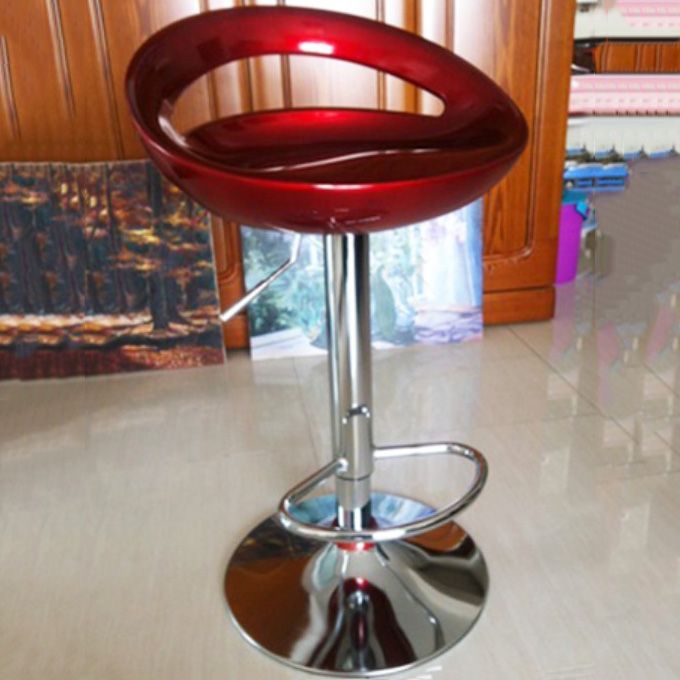 Modern Adjustable Backrest Counter Stool Steel Business Hall Bar Stool with Plastic Seat