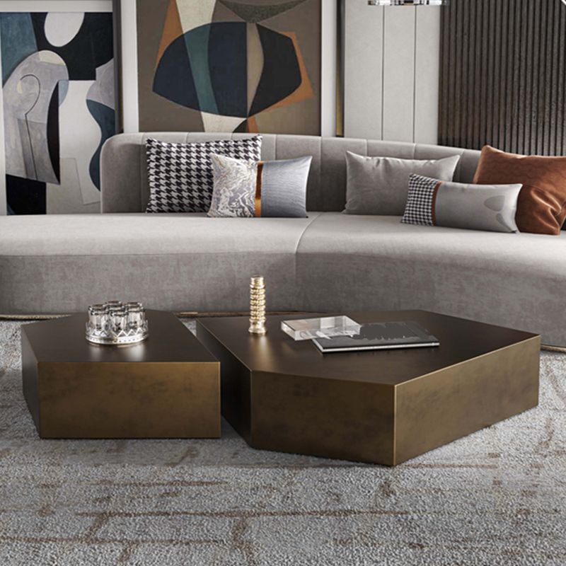 Modern Grey/brown Stainless Steel Coffee Table for Living Room Cocktail Table