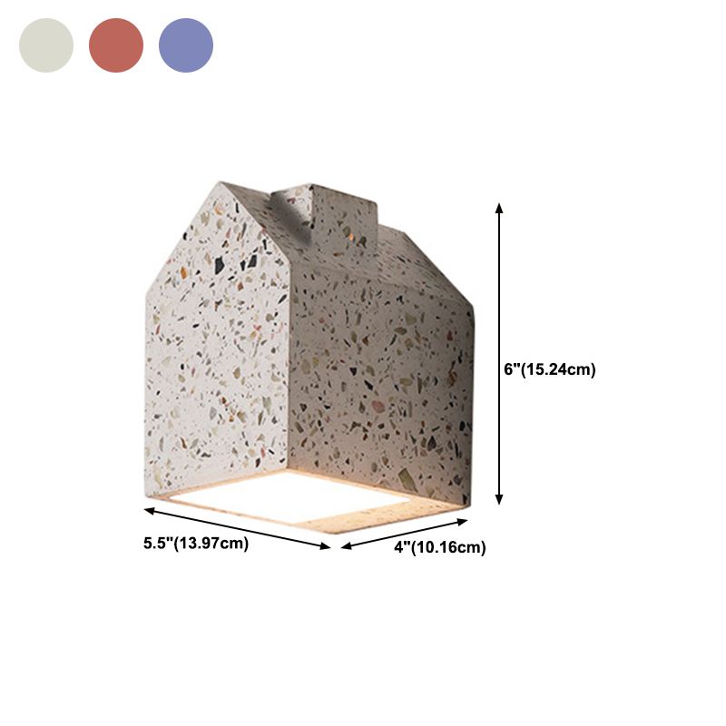 Modern Style House Shape Wall Sconce Stone 1 Light Sconces for Bedroom