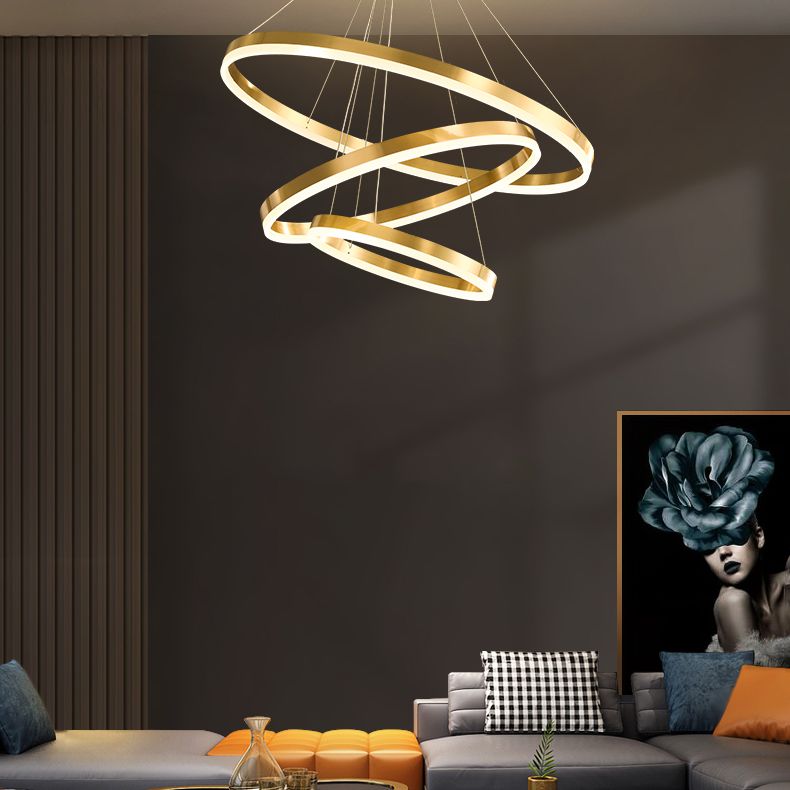 Nuove lampadario lampadario a lampadario a livello oro moderno oro lampada a led acrilica per soggiorno