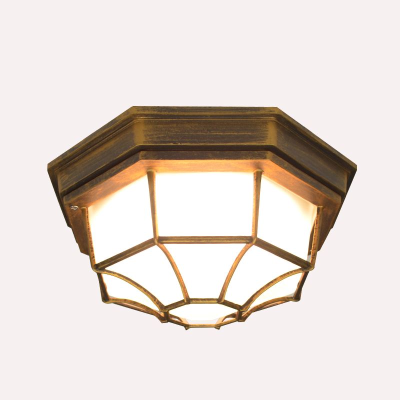 Waterdichte LED-plafondlamp Traditioneel inbouwlicht met glazen kap voor balkon