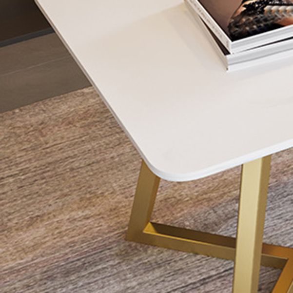 Office 29.53-inch Tall Writing Desk 1-shelf Curved Office Desk with Metal Legs
