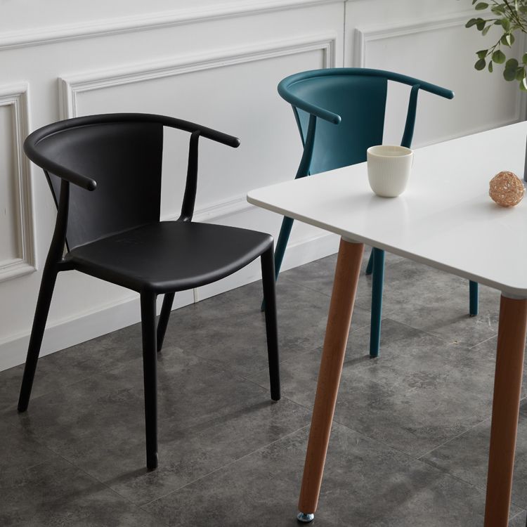 Multicolor Plastic Dining Armchair Contemporary Style Chair for Dining Room