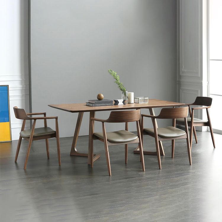 Double Pedestal Home Furniture Pine Solid Wood Rectangle Dining Room Collection