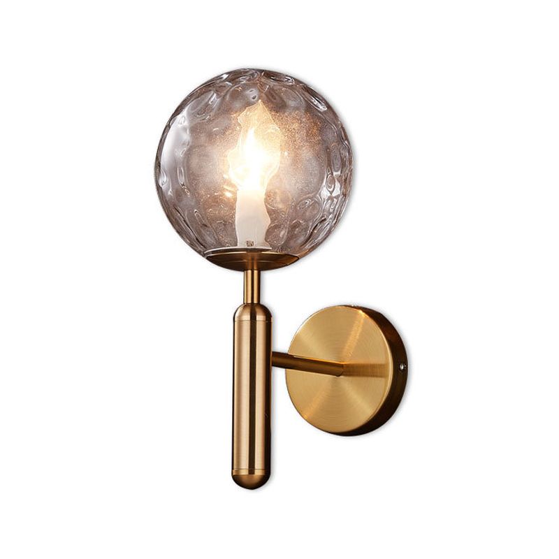 Minimalist Globe Wall Mount Light Fixture Glass 1-Head Bedroom Wall Lighting Ideas