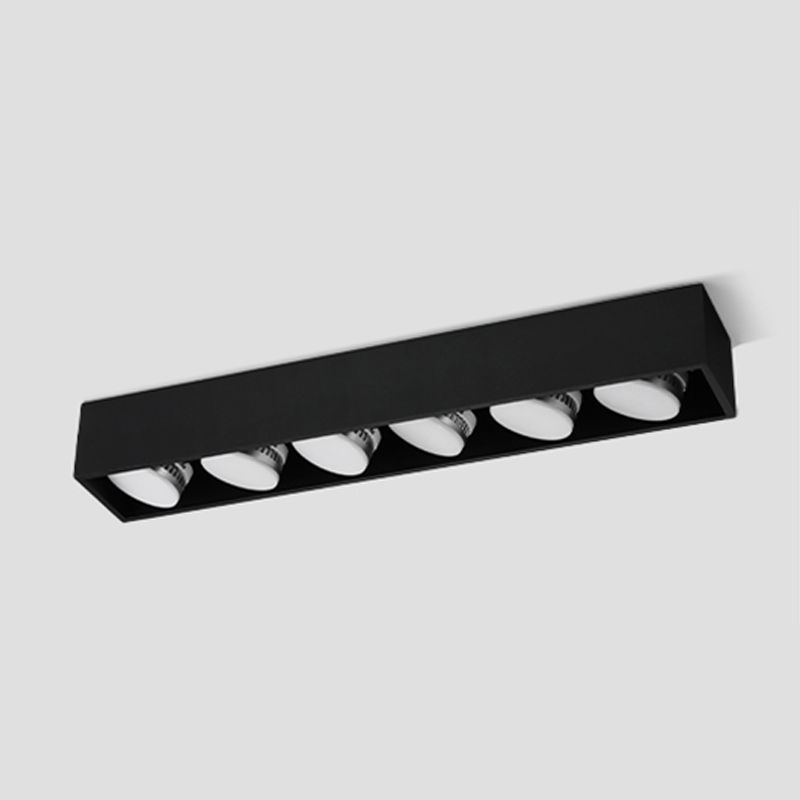 Plafonnier LED de forme rectangulaire, Style Simple et moderne en aluminium, 6 lumières encastrées pour le salon