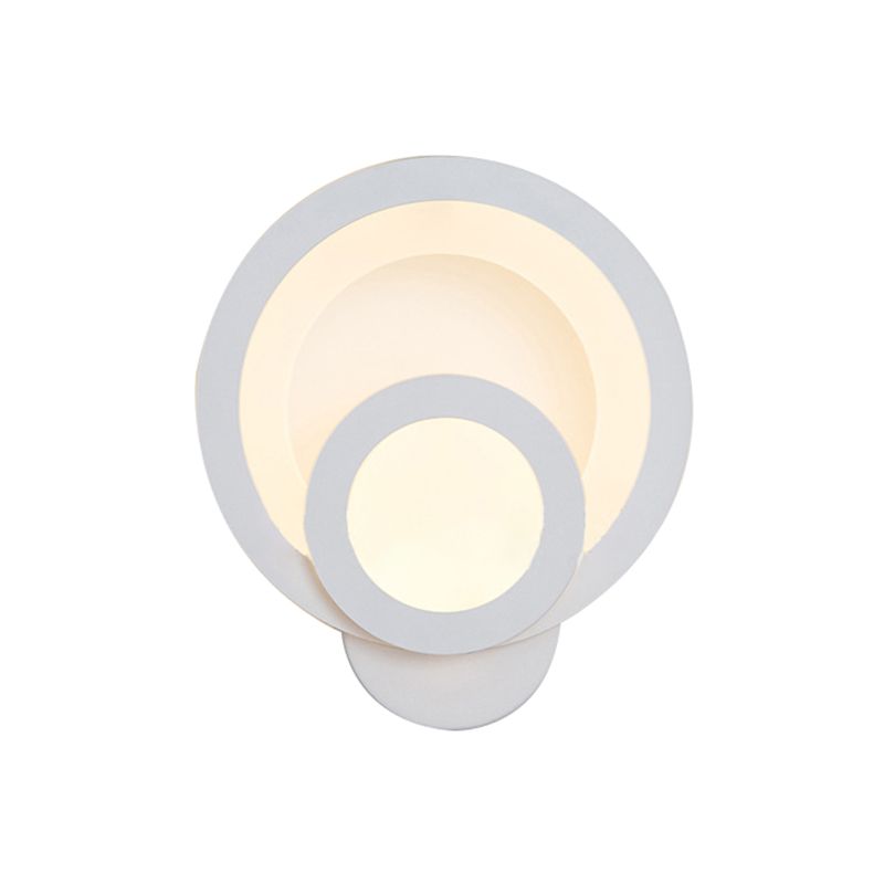 Round Stairway Wall Sconce Acrylic LED Modern Wall Light Fixture in Warm/White, 8" Wide